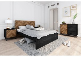 Двойно легло в черен/естествен цвят 160x200 cm Gio - Marckeric