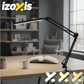 Регулируема USB LED настолна лампа Izoxis – 3 цвята и 10 нива на яркост – скоба или стойка – за учене, работа и четене