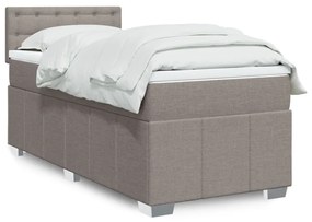 3286997 vidaXL Боксспринг легло с матрак, таупе, 100x200 см, плат