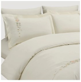 Кремаво единично спално бельо от памучен сатен с включен долен чаршаф/6 части 140x200 cm Maison Bloom – Mila Home Luxury