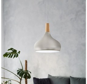 Eglo 901181 - Пендел на кабел SABINAR 1xE27/60W/230V диам. 28 см сребрист