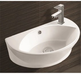 Мивка за баня ICC 3045 R, стенен монтаж, с отвор за смесител, порцелан, бял, 45x28x15м