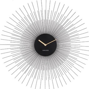 Черен стенен часовник Голям, ø 60 cm Peony - Karlsson