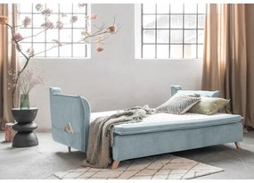 Светлосин кадифен разтегателен диван 225 cm Charming Charlie – Miuform