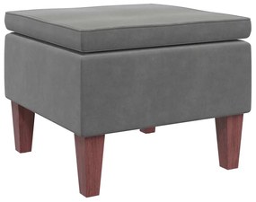 329458 vidaXL Табуретка с дървени крака, тъмносива, кадифе