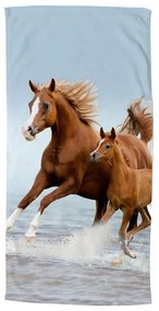 Синя-кафява детска кадифена плажна кърпа 75x150 cm Free – Good Morning