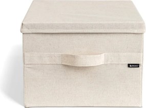 Бежова текстилна кутия за съхранение с капак 36x46x25 cm Soft Storage Large – Bigso