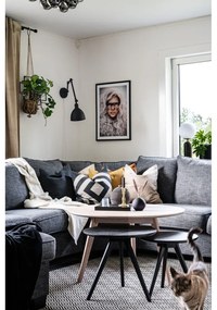 Кръгла маса за кафе в дъбов декор в естествен цвят 90x90 cm Yumi - Rowico