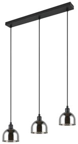 Черно-сребристо висящо осветително тяло със стъклен абажур Molly – Trio