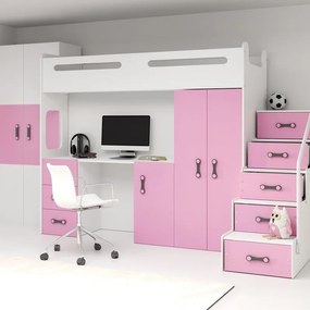 Двуетажно легло Steps плюс-White-Roz