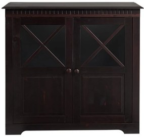 Тъмнокафява витрина от масивен бор 95x35 cm Lisa – Støraa