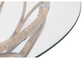Кръгла масичка за кафе със стъклен плот в естествен цвят ø 75 cm Panama - Mauro Ferretti