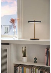 Черна LED затъмняваща се настолна лампа с метален абажур (височина 31 cm) Asteria Move – UMAGE