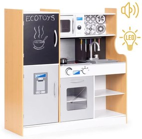 Детска кухня със звуци, светодиоди и тебешир + аксесоари
