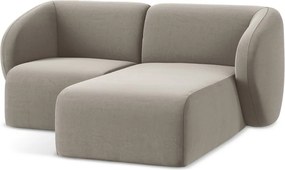 Светлокафяв кадифен ъглов диван (десен ъгъл) Lani – Makamii