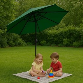 Градински чадър 270 см с наклон Бежово