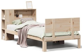 3322644 vidaXL Легло с рафтове за книги, без матрак, 90x190 см, бор масив