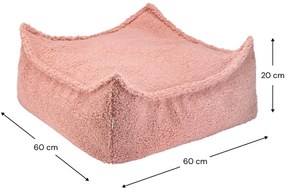 Розов детски пуф от букле Square – Wigiwama
