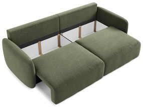 Зелен разтегателен диван с място за съхранение 238 cm Kalena – Makamii