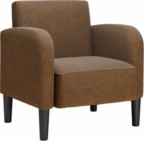 4100534 vidaXL Разтегателен диван с подлакътници кафяв 54 см изкуствена кожа