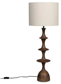 Кафяво-кремава настолна лампа с текстилен абажур (височина 90 cm) Cath – Dutchbone