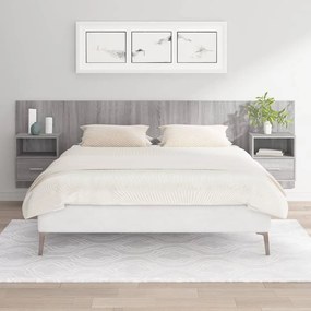 3115722 vidaXL Горна табла за легло с шкафчета, сив сонома, инженерно дърво