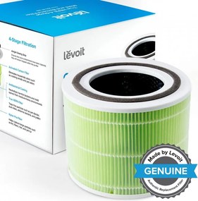 Резервен филтър за пречиствател на въздух Levoit Core 300/300S/P350, 1 бр, 3 степенна филтрация, H13 True HEPA, Срещу мухъл и бактерии, Зелен