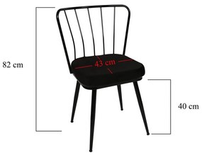 Черни метални трапезни столове в комплект от 2 броя Yildiz - Kalune Design