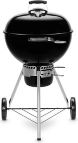 Барбекю на дървени въглища Weber Master Touch WB 14701004, 57 cm, Емайлирана стомана, Регулатор за въздух, 2 Гумени колела, Вграден термометър, Черен