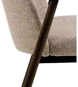 РОДЭРИЦ Ляттэ Бэигэ (тъкан Монза 60)/рамка от лакиран опушен дъб (цвят орех) - ДЪРВЕН СТОЛ БУКЛЕ РЕТРО