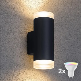 BRILAGI -LED RGBW Външно стенно осветително тяло MATERA 2xGU10/4,8W/230V антрацит IP54