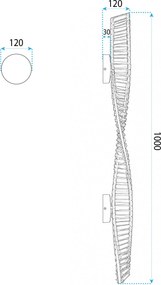 СТЕНЕН LED АПЛИК APP1952-W 100cm GOLD