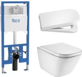 Комплект за WC Duplo S 90 mm 4 в 1 с The Gap Square Rimless (бутон по избор) (A8900A0020 + A34647L000 + A80147200B)