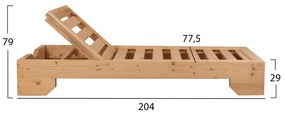 Шезлонг Македония HM5646.03 цвят натурал