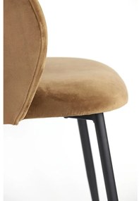 Кафяв кадифен стол за хранене Elyna - Light &amp; Living