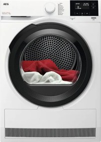 Сушилня AEG TR718BE, Клас D, 118 л, 8 кг, LED дисплей, Филтър EasyClean, MixDry, Anticrease, Бял