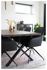 Черен тапициран трапезен стол Harbo – House Nordic