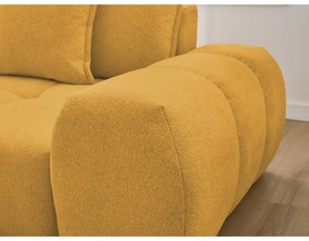 Шенилов сгъваем/с място за съхранение ъглов диван в цвят горчица (ляв ъгъл) Everest – Bobochic Paris