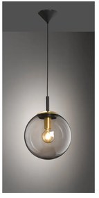 Черно висящо осветително тял със стъклен абажур Dini – Fischer &amp; Honsel