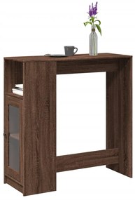 854370 vidaXL Бар маса с рафтове, кафяв дъб, 101x40x103,5 см, инженерно дърво