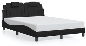 3208096 vidaXL Рамка за легло Viana без матрак, черна, 140x200 см, изкуствена кожа