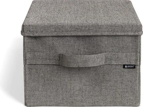 Сива текстилна кутия за съхранение с капак 31x41x22 cm Soft Storage Medium – Bigso