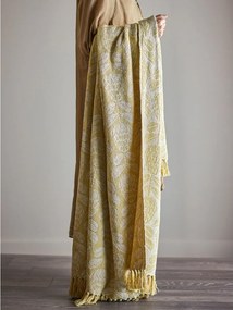 Жълто одеяло със смес от памук 130x155 cm Pratello – Bloomingville
