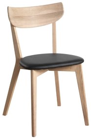 Стол за хранене от кафяв дъб с черна седалка и Ami - Rowico