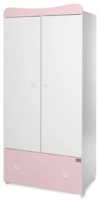 LORELLI Classic Детски дървен гардероб EXCLUSIVE БЯЛО/ ORCHID PINK