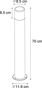 Стояща външна лампа бяла с опал абажур 70см - Odense