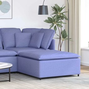 4104487 vidaXL Модулен диван с табуретка, цвят дънки, син, 100x100x48 см