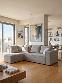 Ъглов диван Opalin-Сиво специално-Ляво