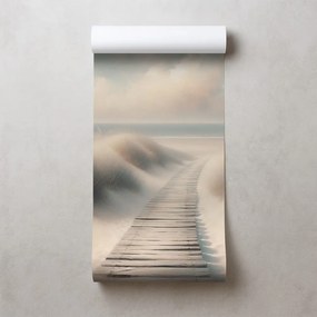 Тапет – Пясъчен плаж с дървена пътека