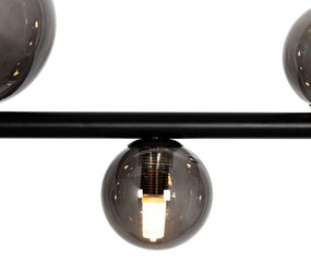 Черен висящ аплик с опушено стъкло овал 8-светлина - Monaco